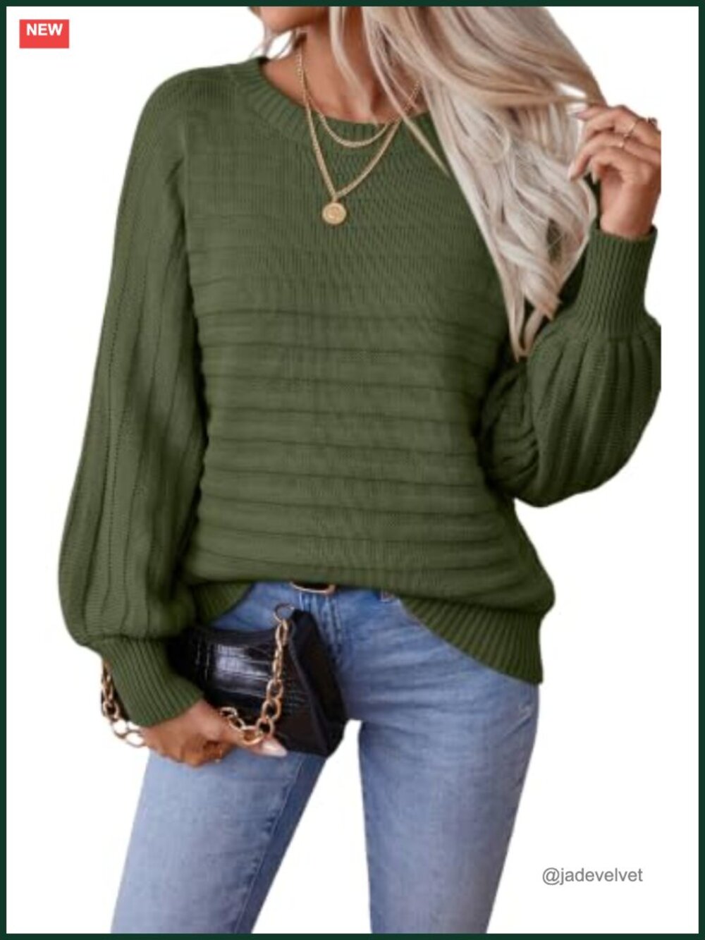 Textured Knit Boat Neck Batwing Long Sleeve Pullover Sweater Loose Fit